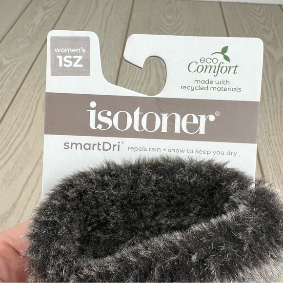 Isotoner Women's Faux-Fur-Cuff Fleece Gloves OS Black $50 - Picture 2 of 3